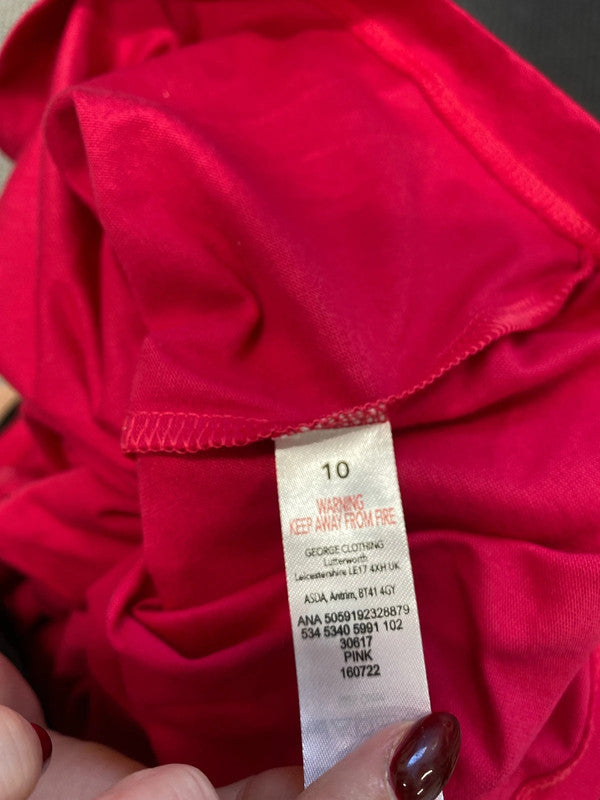 Lovely George pink boxy tee UK 10 AO001