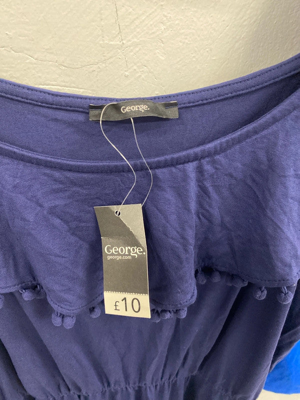 Fab duo of summer jersey dresses XL/18 blues George Papaya #8 CR002