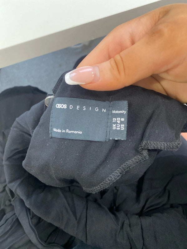 Stylish ASOS black jumpsuit uk 12 KS002