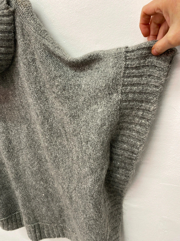 Papaya Grey mohair blend poncho one size super cosy MM005