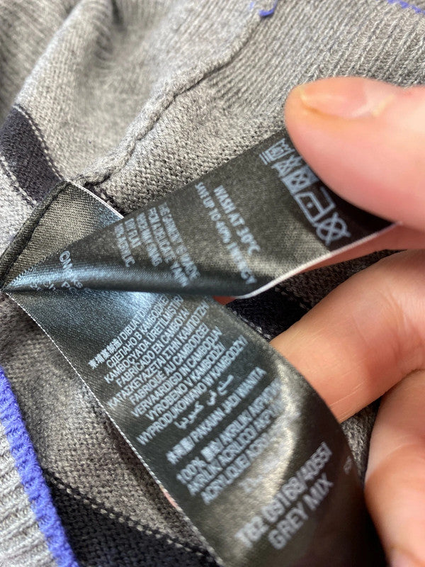 Fabulous Fairisle Striped M&S jumper Uk10 grey classic JA002