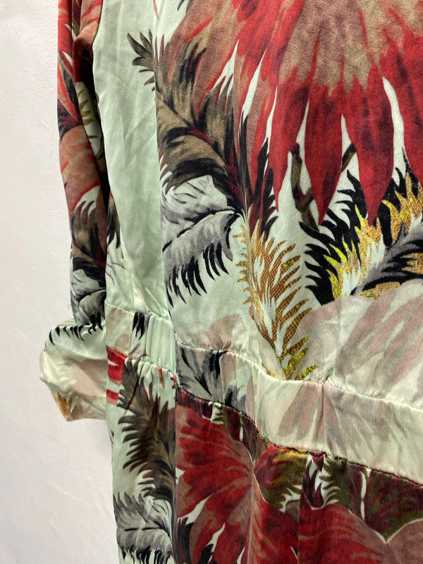 Fabulous Vintage Playsuit floral Hawaiian vibes uk8 NS003