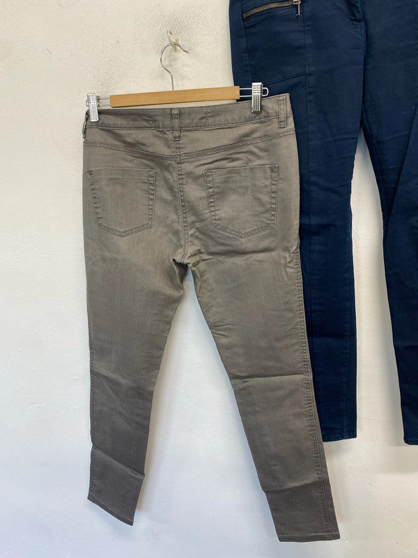 Lovely duo of next super skinny jeans navy grey UK 10 SW001