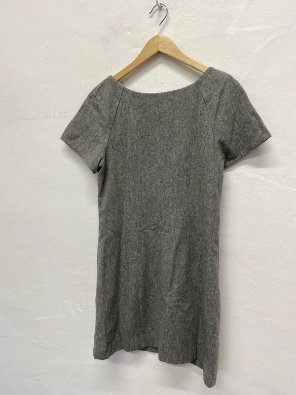 Stunning French Connection classic grey dress Uk8 wool blend AG006