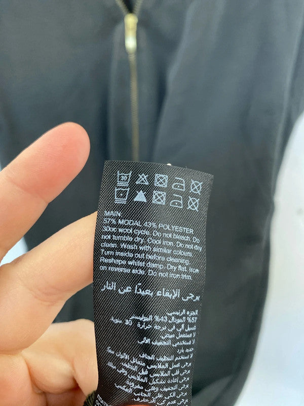 Mint Velvet Chic Zip Detail Slate Grey Midi Dress Size S CJ001