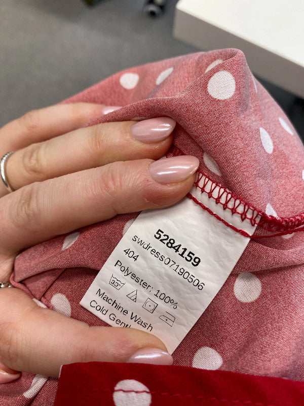 Lovely Shein red white polka dot dress UK XS CF002