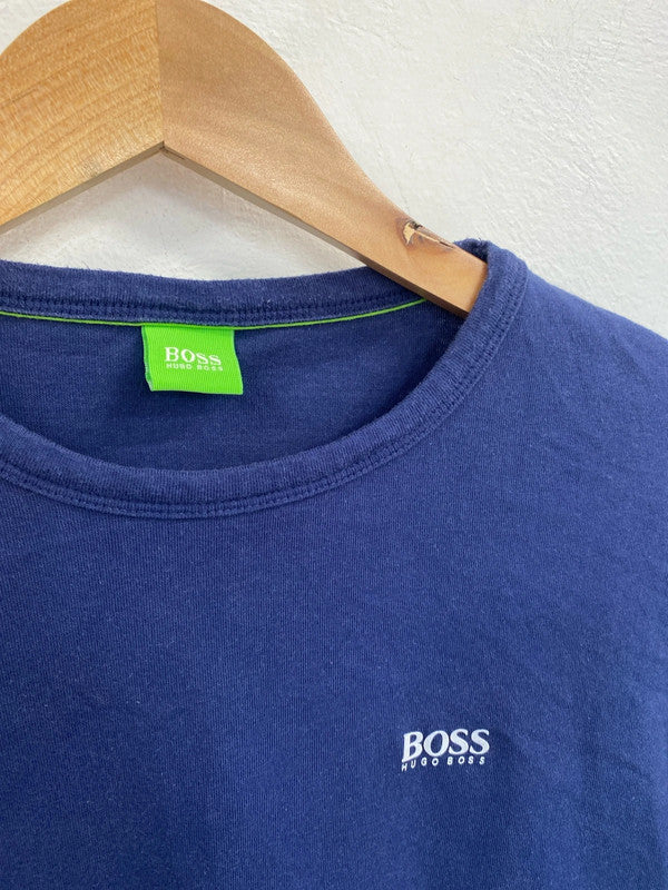 Hugo Boss classic long sleeve t-shirt blue logo print M SD001