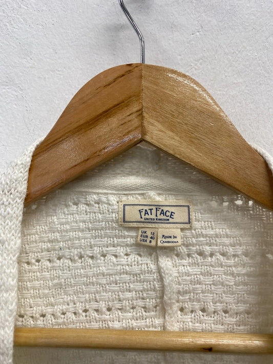 Lovely fatface cream crochet cardigan UK 12 MS002