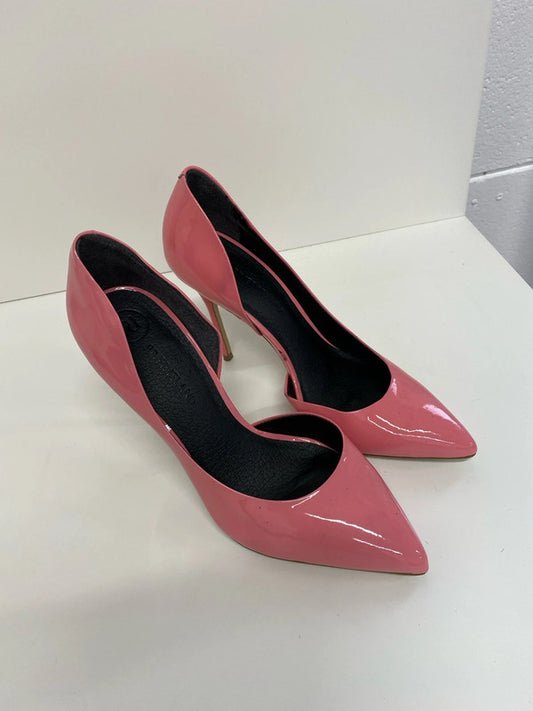 Fabulous Barbie Pink stiletto shoes UK6 faux patent leather KM004