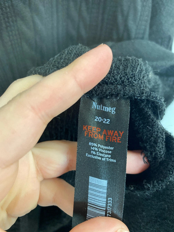 Nutmeg Stylish Black Knit Jumper UK 20-22 RG021