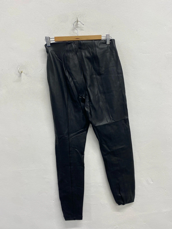 Lovely new look faux leather leggings zip side UK 12 KS002