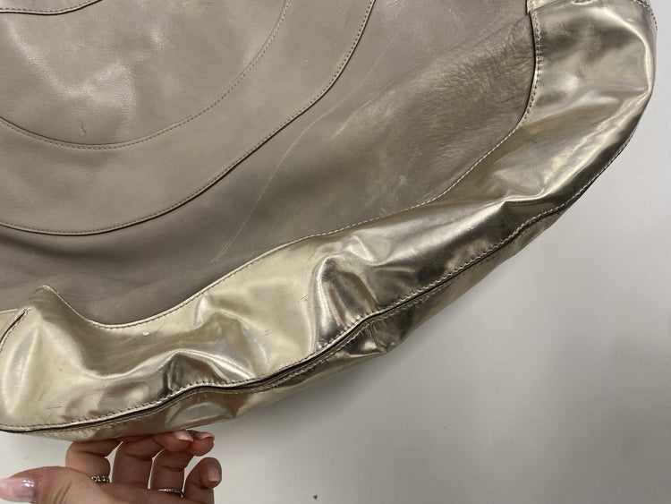 Lovely Anya Hindmarch Cooper Cream Silver Hobo Handbag JP001