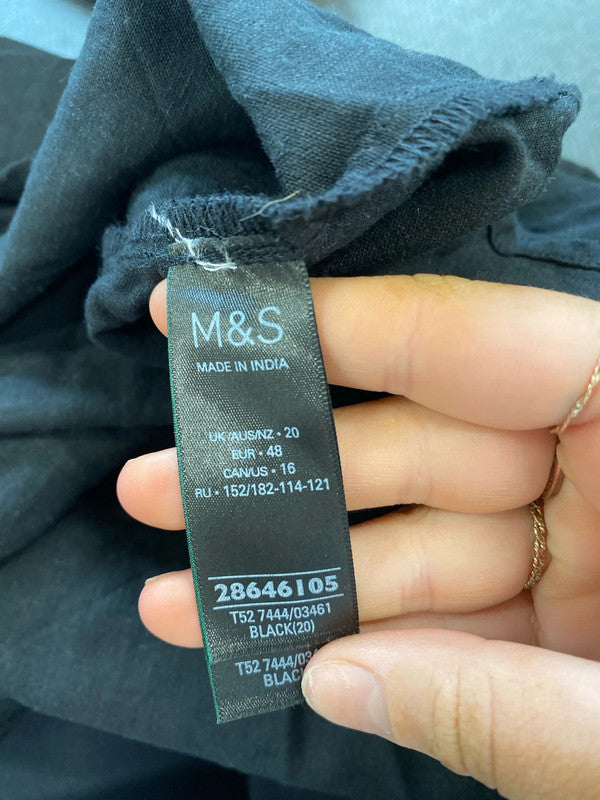 Fun and flirty M&S Linen blend summer smock dress uk 20 NC001