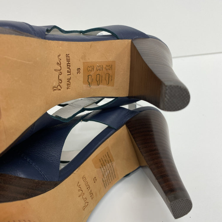BODEN LADIES Navy Strappy Heels RRP £120 SIZE 5 Leather Occasion Party LW005