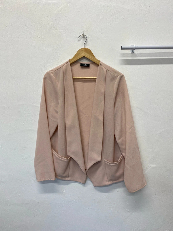 Fabulous Rose pink open front Lagenlook jacket UkXL Wallis IZ001