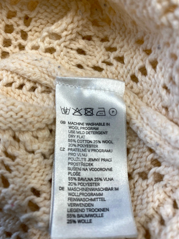 Fabulous Peach crochet knit wool blend jumper Uk10 JB001