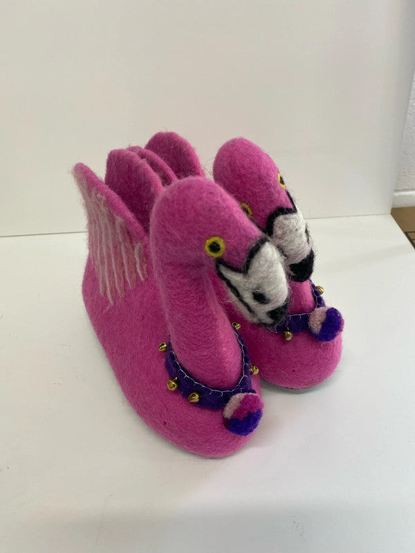 Fabulous Sew Heart Felt Scotland flamingos Slippers Uk5 MD002