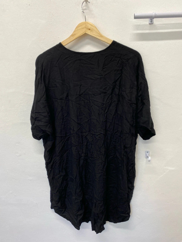 Fabulous Monki black tunic blouse UkS oversized arty boho IM001