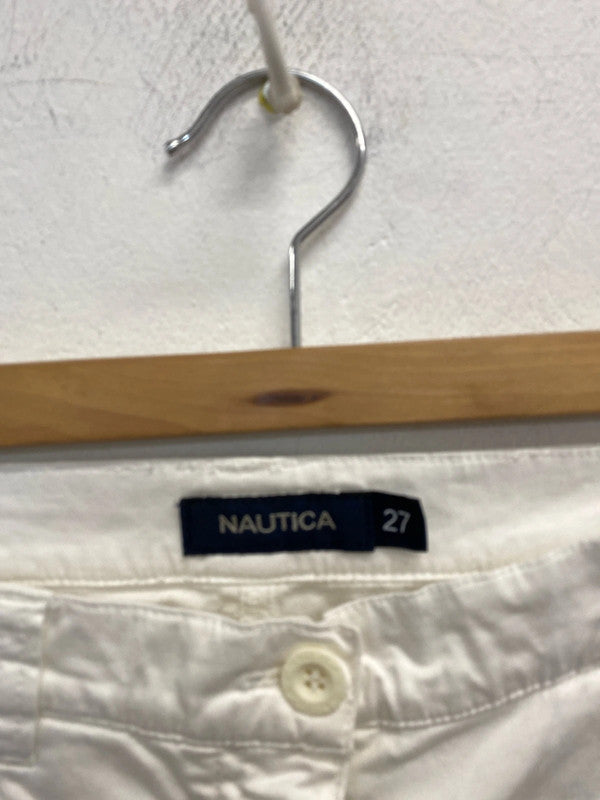Stunning nautica white trousers straight leg UK w 27 (uk8) KA001