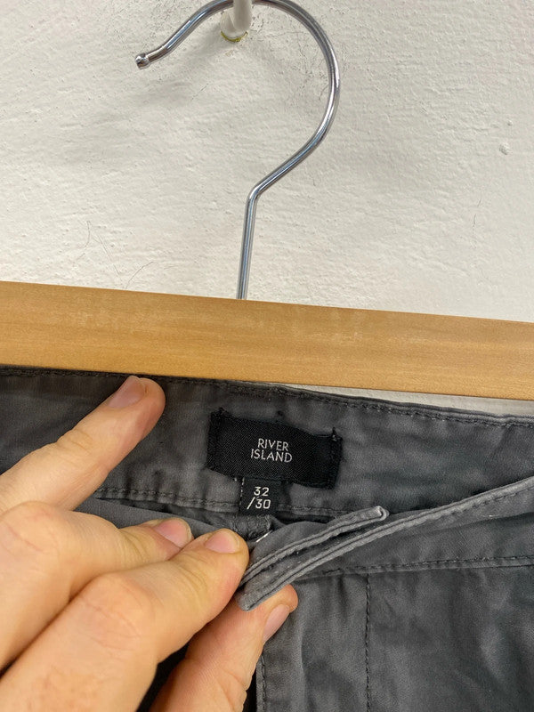 River island cargo pants grey 32s SD001