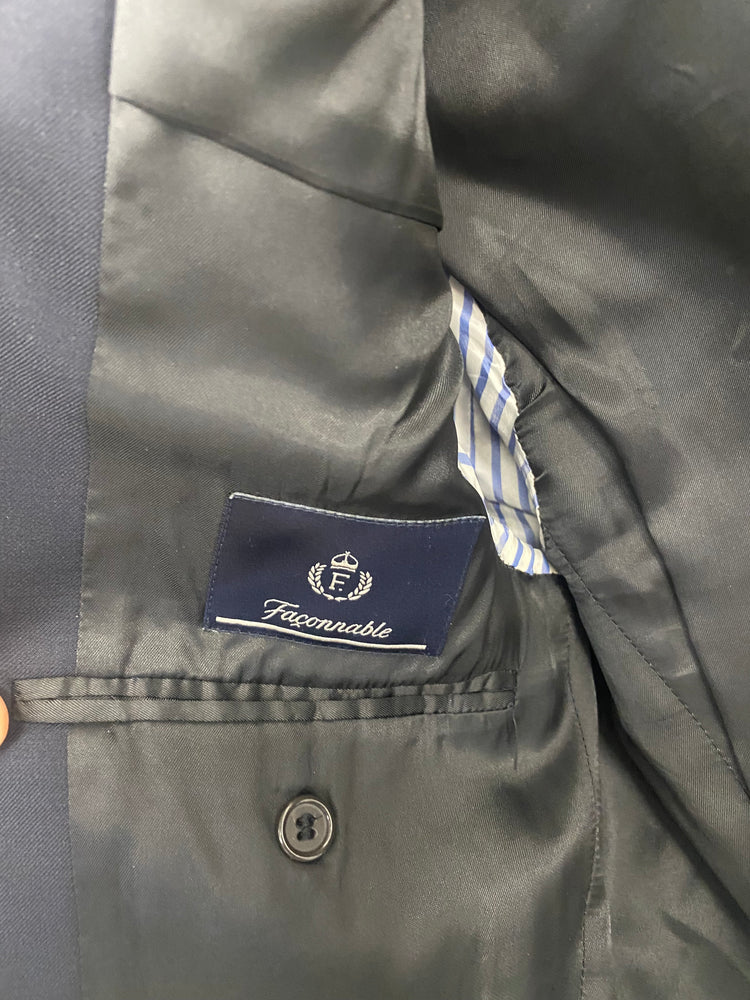 Classic Faconnable navy blazer pure wool 3 button HR003