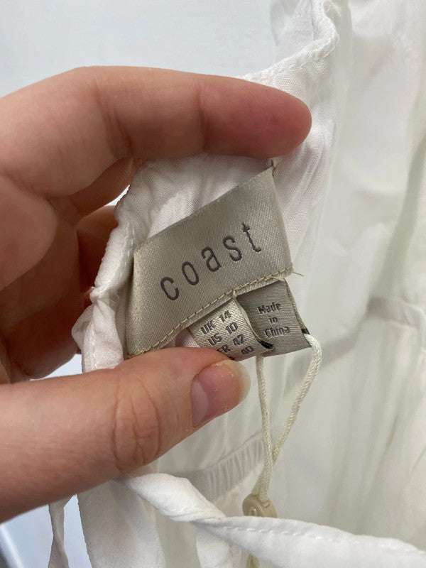 Coast Elegant White Strappy Midi Dress UK 14 KN003