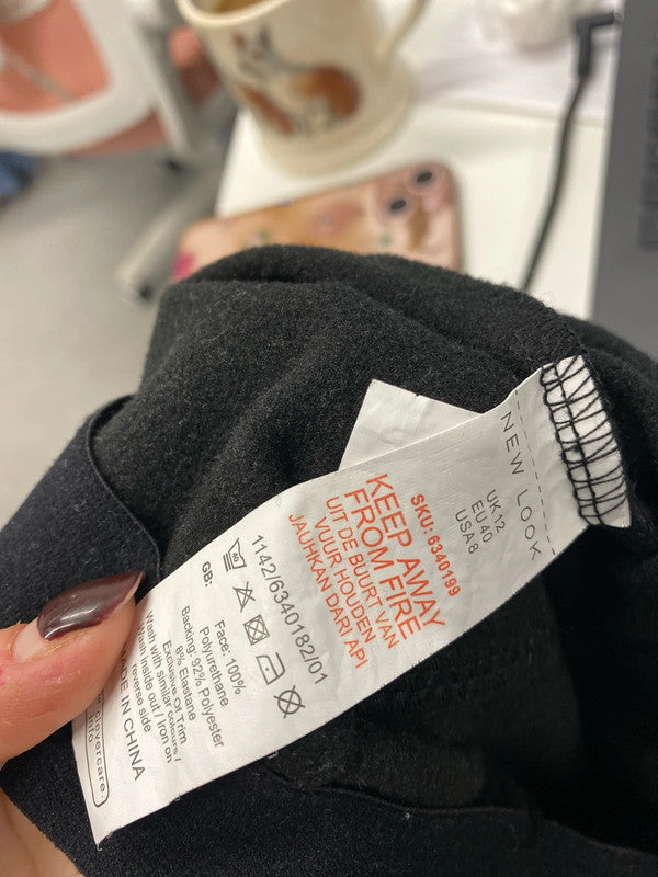 Lovely new look faux leather leggings zip side UK 12 KS002