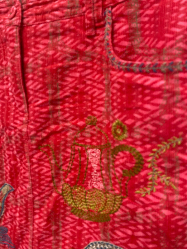 Fabulous Skirt from White Stuff embroidered Mini Raspberry red Uk8 MM005