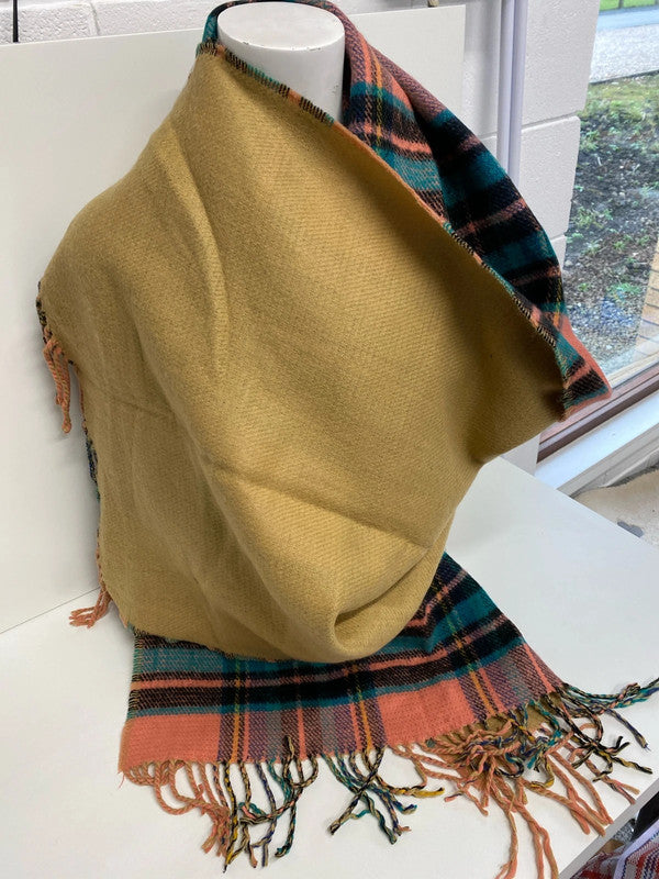 Fabulous bright check scarf two tone & caramel large scarf River Island KM004