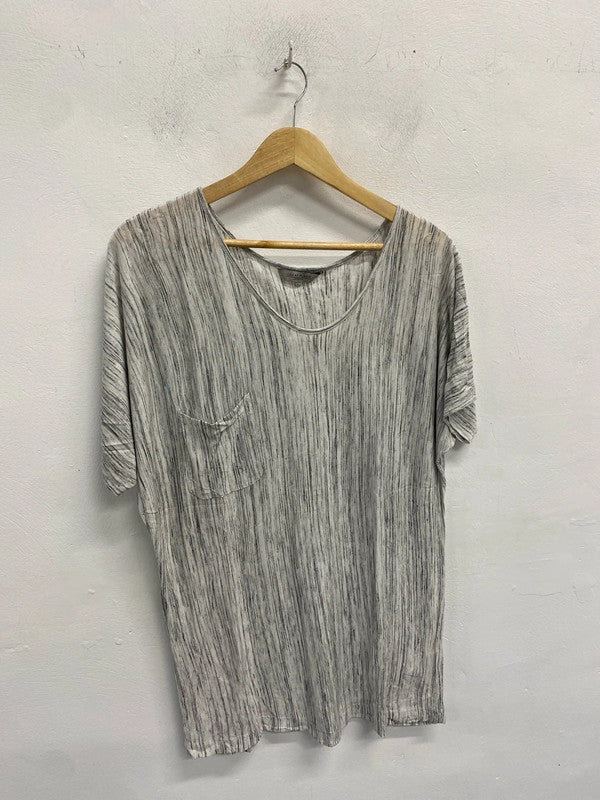 Lovely Great Plains London grey white pattern top tunic UK S AG006