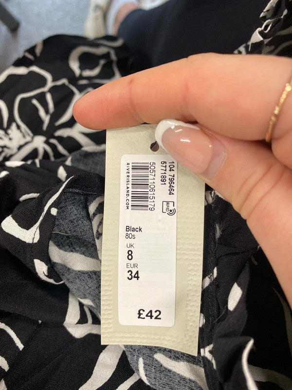 Stunning river island flower design mini dress uk 8 KM004