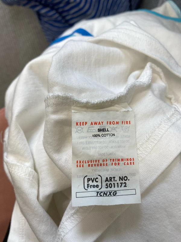 Lovely vintage blue white puma t shirt UK S LW005