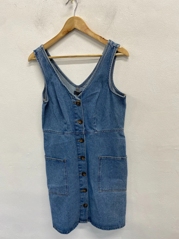 Lovely papaya denim dress pinafore UK 12 AO001