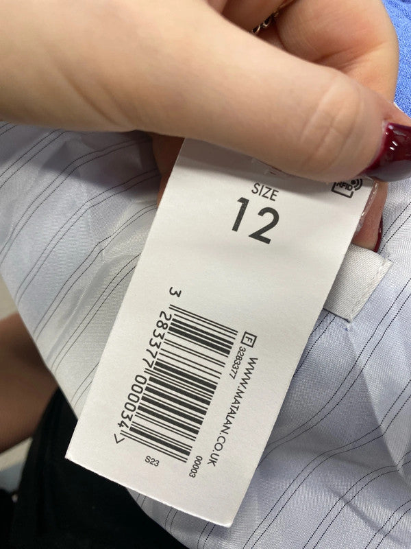 Lovely papaya blue linen blend blazer jacket new UK 12 AO001