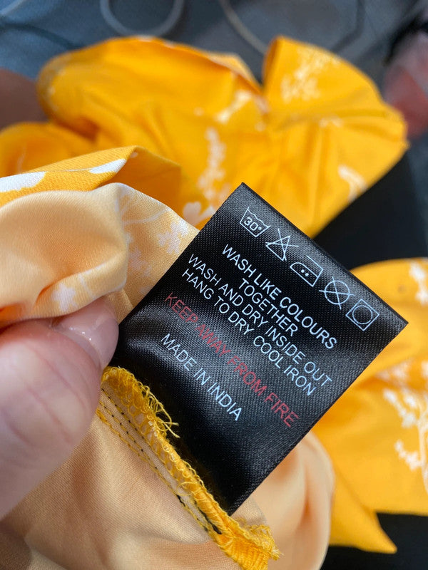 Stunning sosandar floral tunic yellow top UK 12 LW005