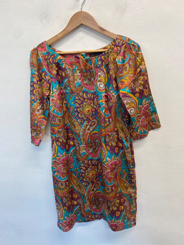 Stunning Great Plains phsycadellic paisley midi dress UK 12 LW005