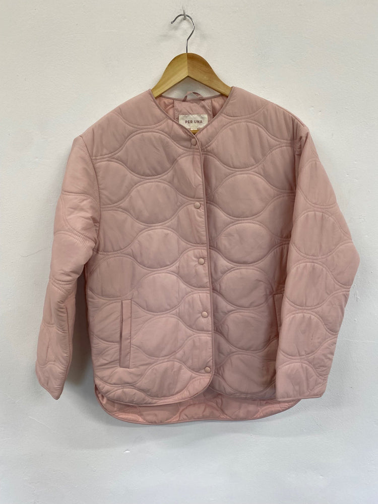 Amazing PER UNA quilted Puffer Jacket UK6 Pink Oversized HT149