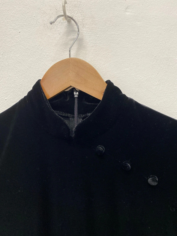 Fabulous oriental style mini black dress Uk12 Vintage George MM005