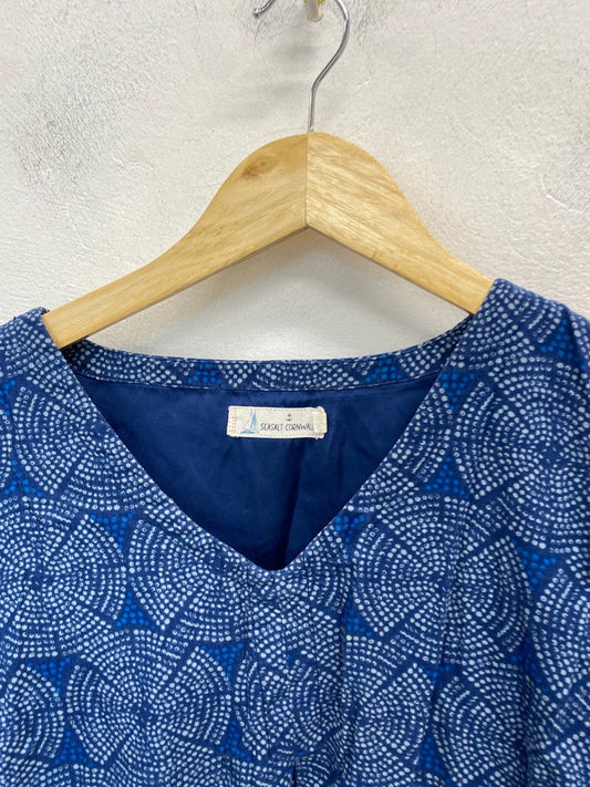 Lovely Seasalt Cornwall navy peacock lady tunic UK 12 MM005