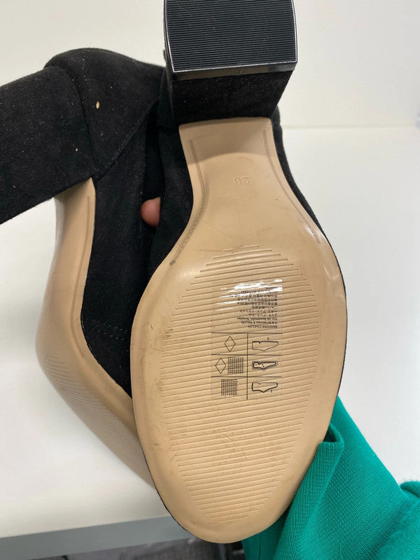 Fabulous New Black Ankle boots faux Suede Uk5 H&M KM003