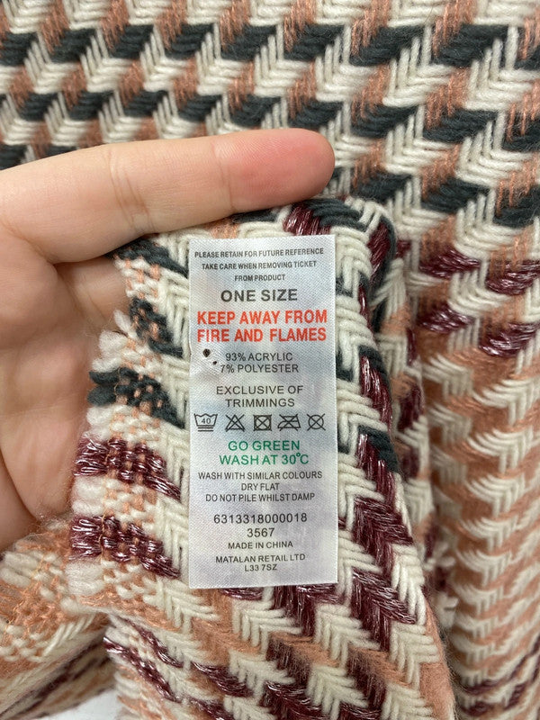 Matalan Fabulous Pink Multicolour Houndstooth Scarf JW002