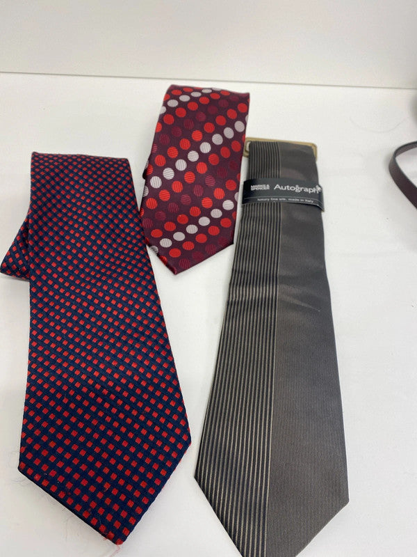 Fab trio of men’s Ties M&S silk reds & Browns #38 LD003