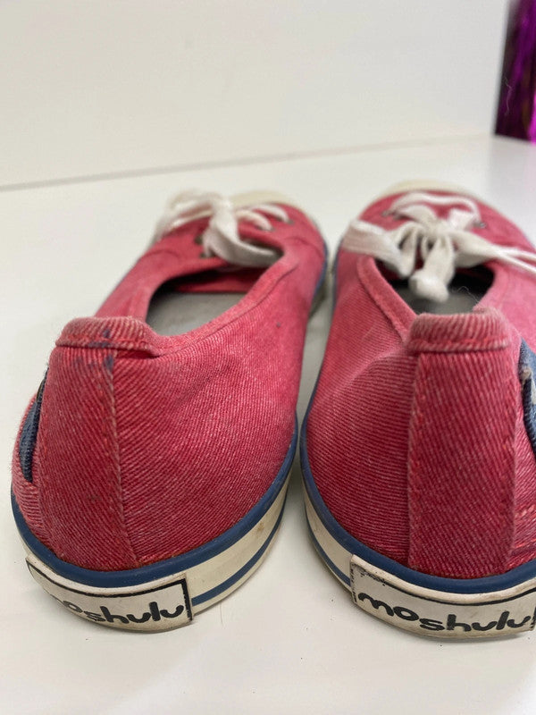 Fab Vintage Moshulu faded red 1990’s plimsole trainers Uk4 MM005
