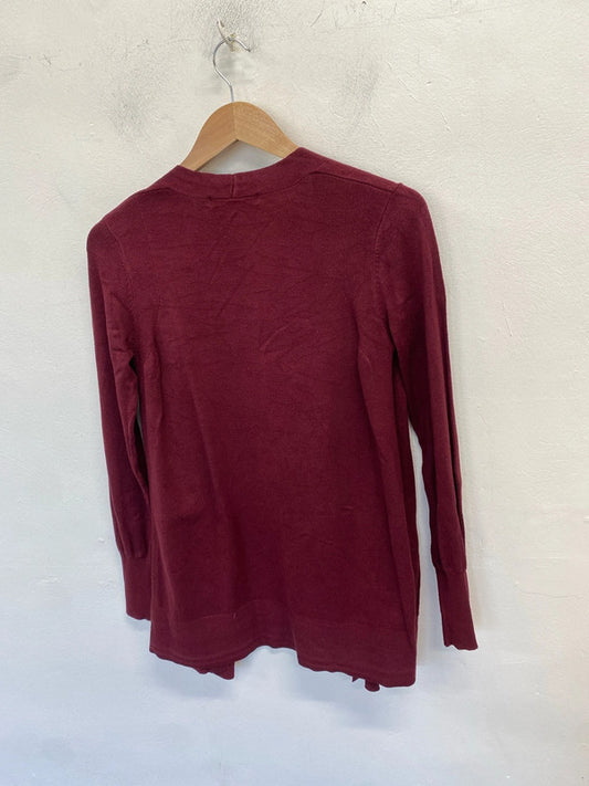 Lovely burgundy m&s longline cardigan UK S WLH01