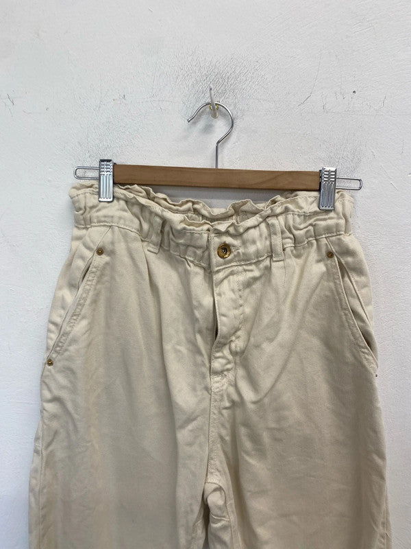 Lovely Topshop paperbag beige jeans UK 10 LB004