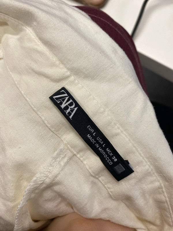 Stunning Zara linen ruched mini dress UK L KS002