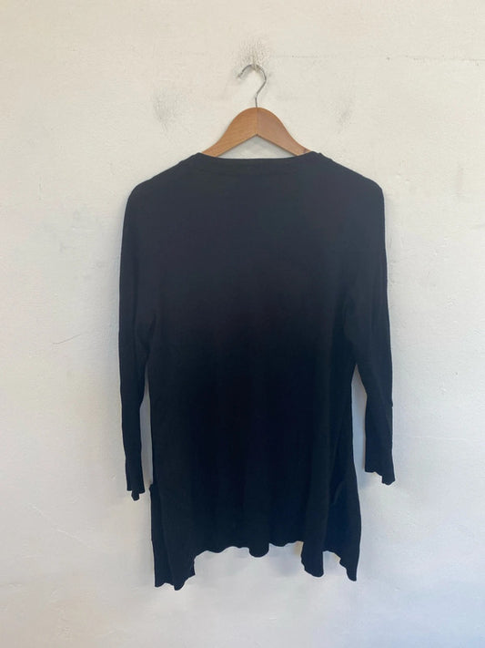 M&S Chic Black Longline Cardigan UK 14 GK002