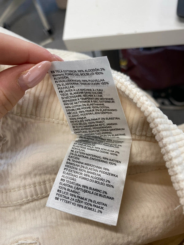 Lovely H&M cream cord trousers UK 16 nwt KM003