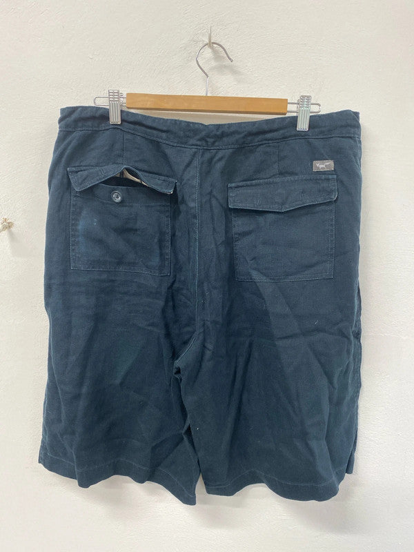 Classic summer linen shorts Wolsey navy loose fit 38 LD003