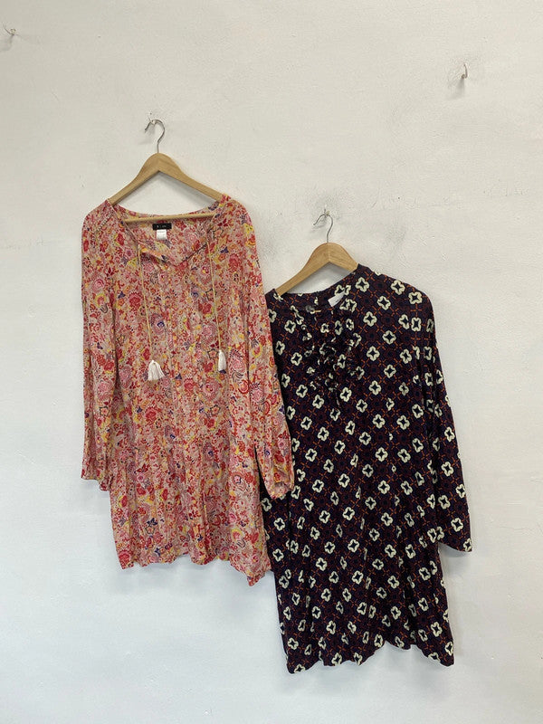 Lovely duo of floral smock dresses La redoute UK 20 KM003